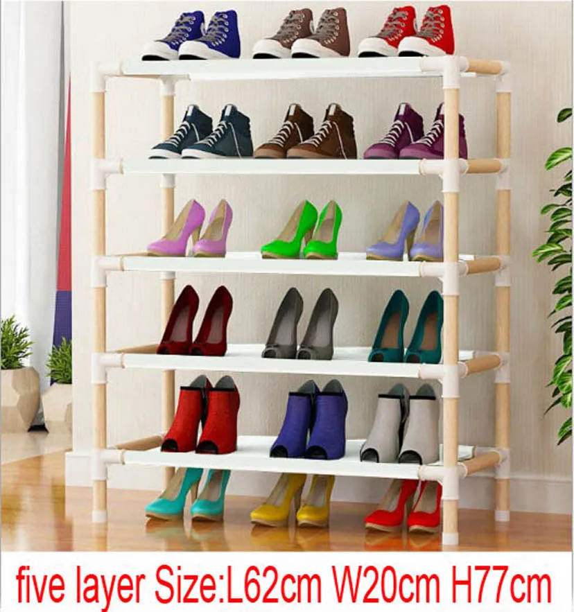 

10pcs five layer wooden shoe rack 62cm x 20cm x 77cm