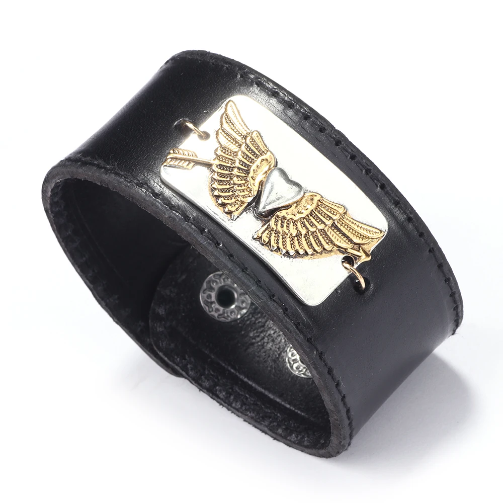 

New Luxury Bracelets For Men Fashion Hand Made Weaving Leather Black Heart Bracelet & Bangles For Women Gifts Bijoux