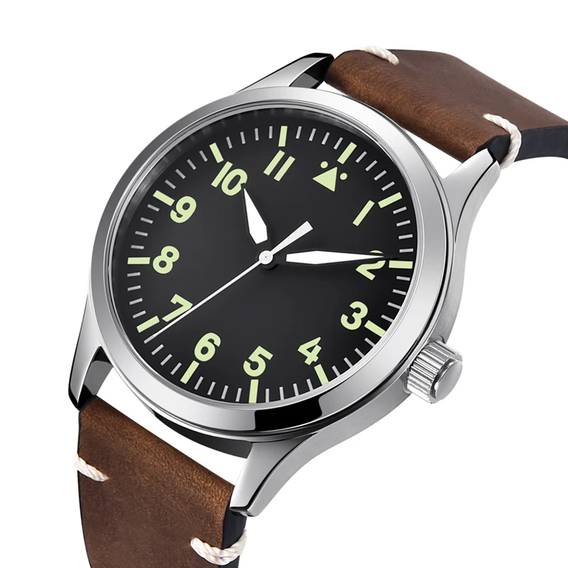 42 мм Мужские автоматические часы черный стерильный циферблат Miyota 821A Mov не сапфировое стекло часы Дата отрегулировать часы WCA2027SK