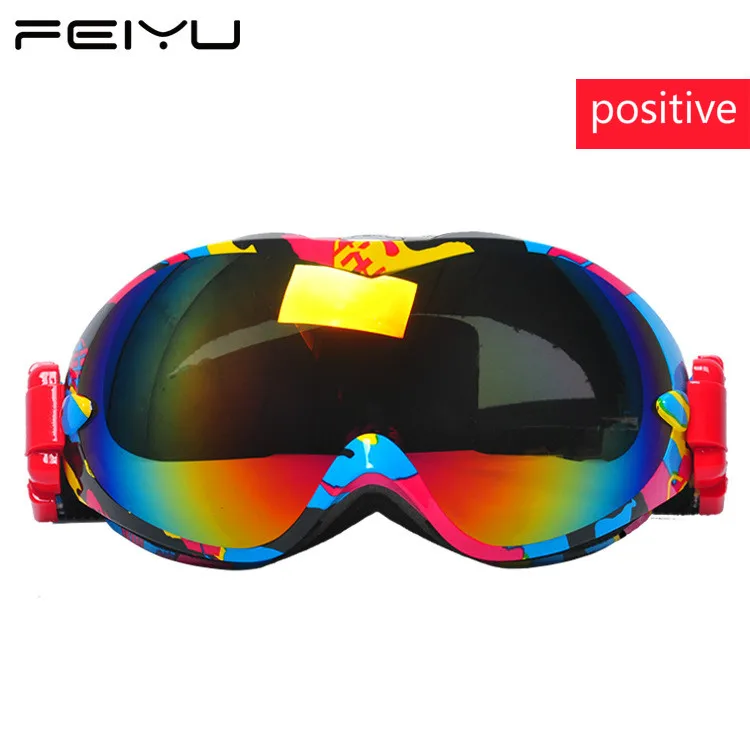 New double mirror goggles adult children ski mountaineering outdoor