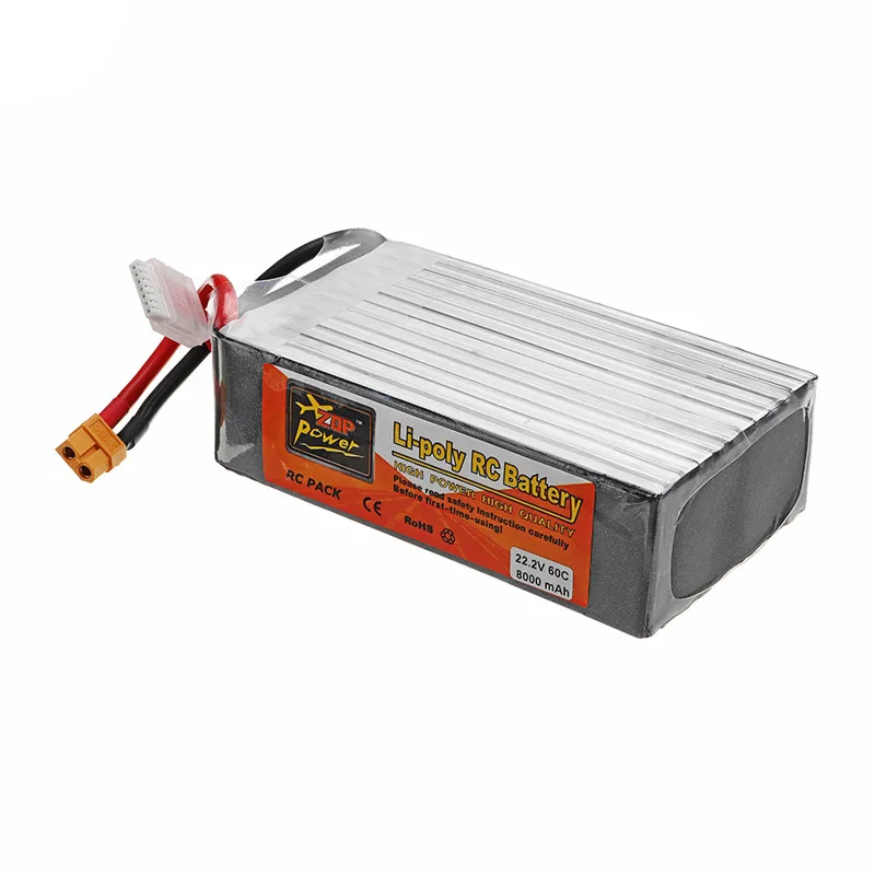 ZOP POWER 22.2V 8000mAh 60C 6S Lipo Battery Rechargeable With XT60 Plug Connector For RC Model Multicopter Part Accs