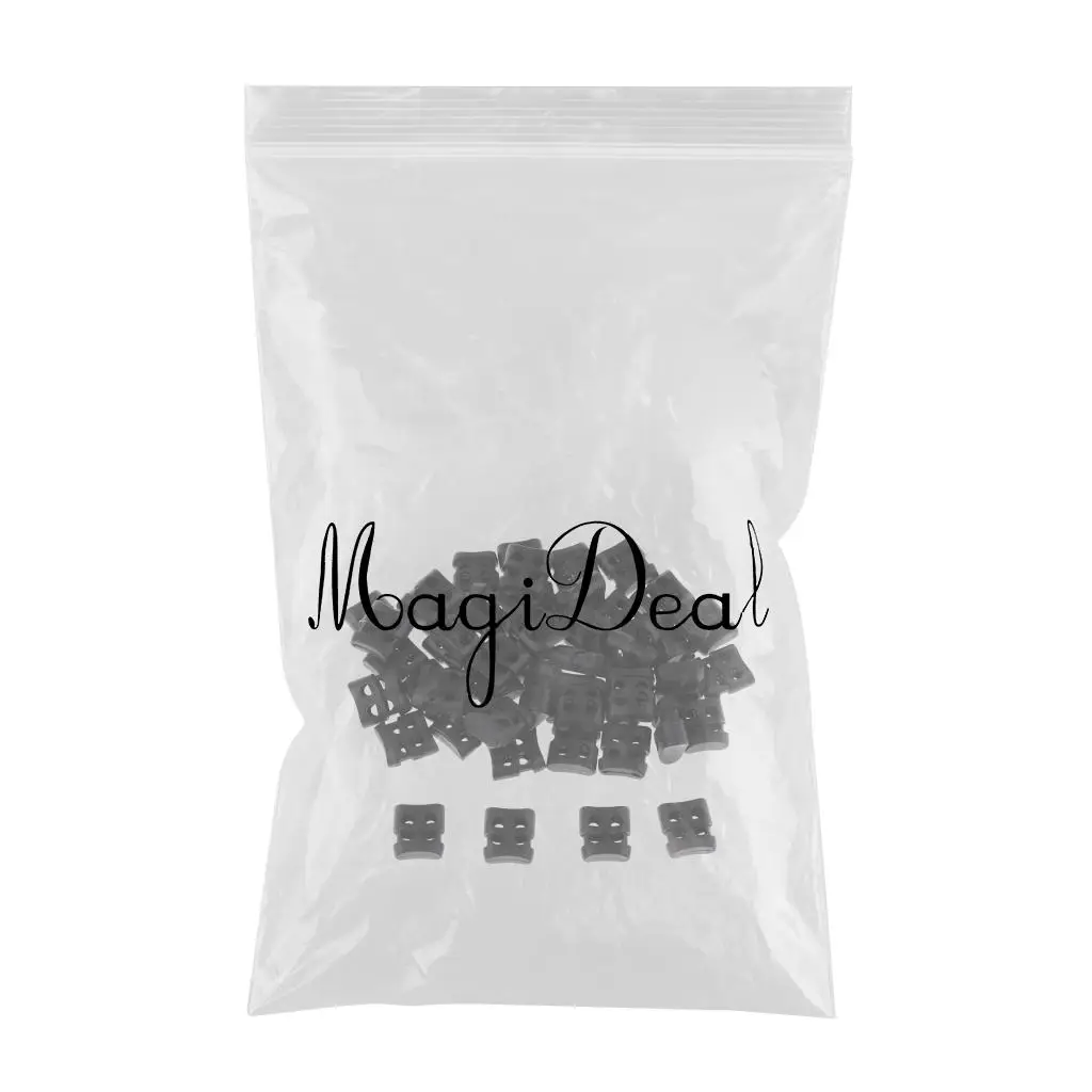 50pcs Plastic Double Hole String Cord Locks for Shoelace Hole Diameter