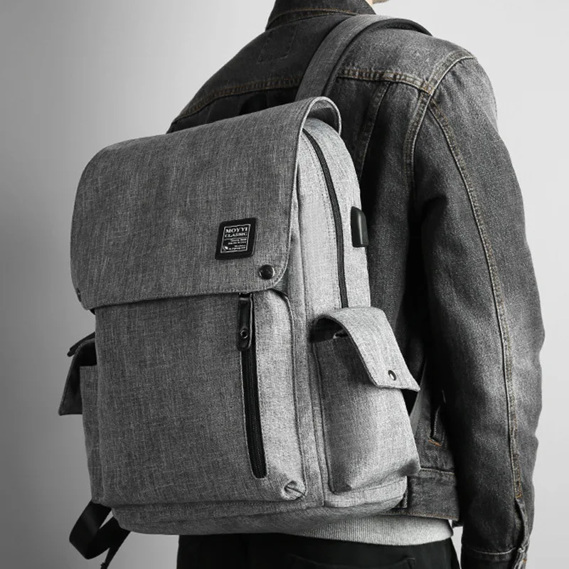 

2019 New Fashion Men's Backpack Bag Male Polyester Laptop Backpack Computer Bags High School Student College Students Bag Male