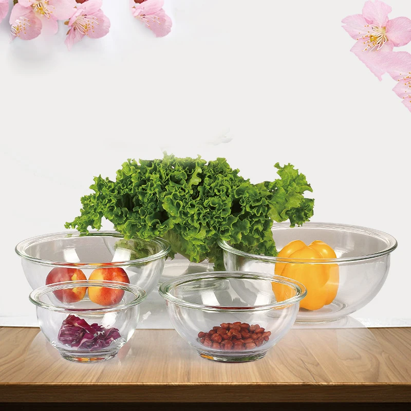 Kitchen Glass Prep Bowls Mixing Serving Salad Bowl Baking Container