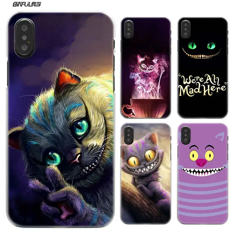 

Alice eye cheshire cat Hard Plastic for iPhone XS Max XR X 10 7 8 6 6S Plus 5S SE 5 4S 4 5C Clear phone Case Cover Coque