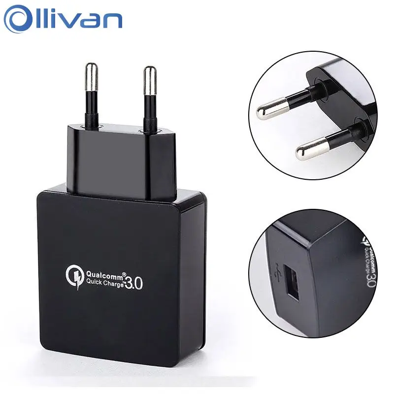 Ollivan Quick Charge 3 0 USB настенное зарядное устройство адаптер для путешествий EU Plug 18 Вт