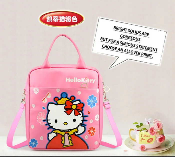 Новая Трехцветная сумка hello kitty, Высококачественная сумка-мессенджер из ткани Оксфорд, KW-2128