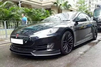 

For Tesla Model S --RZA style Carbon Fiber Front splitter lip diffuser Tesla Model S front diffuser Nice fitment & Quality!