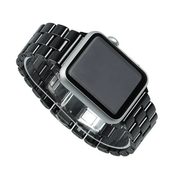 Высокоэлегантный керамический ремешок для Apple Watch series 5 4 3 2 1 44 мм 40 мм 42 мм 38 мм Мужской Женский модный браслет ремешок для iwatch - Цвет ремешка: Three black