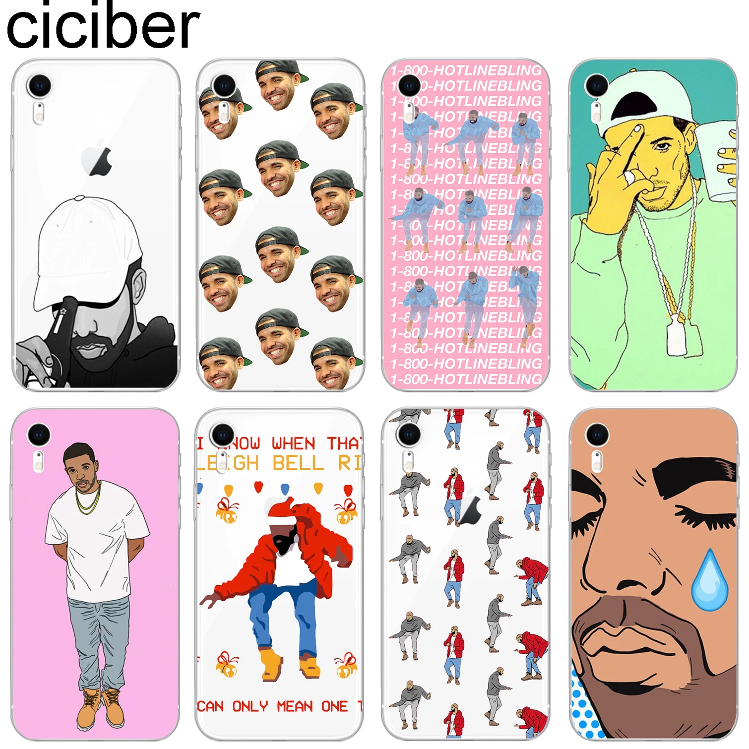 

ciciber Drake Pattern Soft TPU Phone Cases Cover for iphone 8 7 6 6S Plus 5S SE X XR XS MAX 11 Pro Max Fundas Coque Fundas Capa