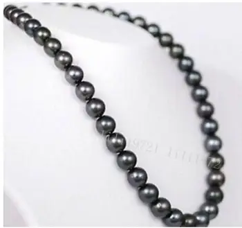 

Women Gift Freshwater 9-10MM AAA TAHITIAN BLACK PEARL NECKLACE >bead charm body jewelry charm jewelry