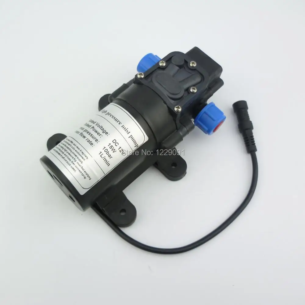 tipo de Retorno Bomba de Diafragma de Alta Bomba de Nebulização da Válvula 8bar 15 w 1l e min Mini dc 12 v Elétrico Pressão da Névoa da Água Bomba Bomba Nevoeiro
