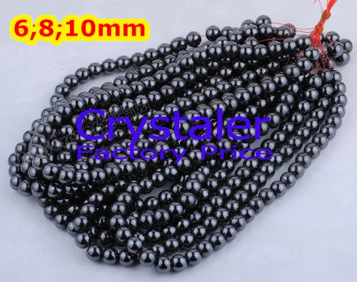 

Free Shipping! 210pcs/Lot Black Hematite Round Loose Beads 4mm 6mm 8mm,10mm Fit Shamballa Bracelet Necklace
