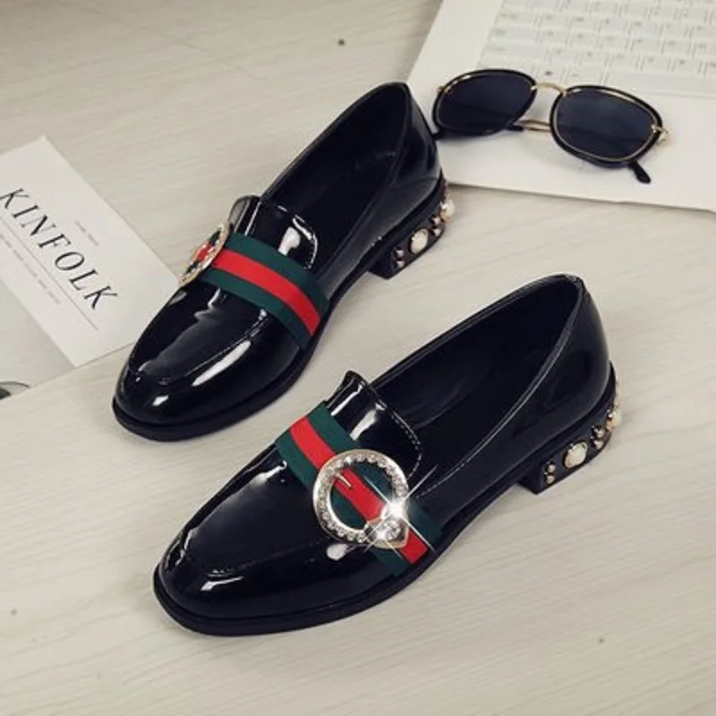 

2018 new women's shoes spring and autumn fashion comfortable and versatile Baotou square with round head single shoes