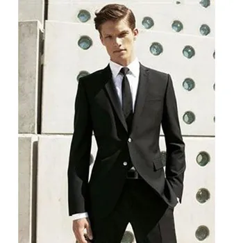 

New Terno Grooms Tuxedos Wedding Suits For Men Notched Lapel Mens Two Piece Suit Side Vent Button Groom Suit(jacket+pants)