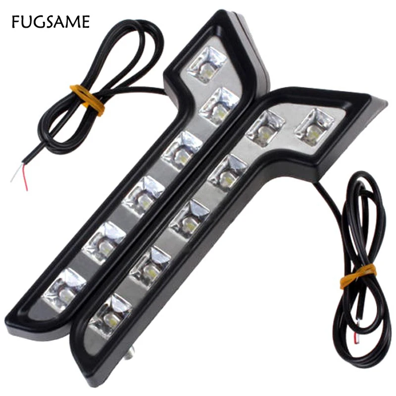 

2 Pcs/Lot New Led DRL L Shape 12V White LED Car Auto LED DRL Driving Daytime Running Lamp LED Fog Front Light