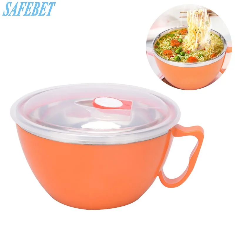 SAFEBET Stainless Steel Insulation Bowl Hand held Portable Noodle Bowl