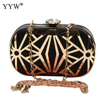 

Metal Hollow Designer Wedding Party Clutch Purse Women Evening Clutch Bag Gold Women Evening Bags Exquisite Leather Handbag