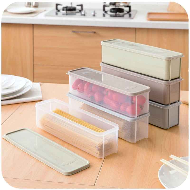 

Refrigerator Food Storage Box With Lid Plastic Drawer Crisper Kitchen Noodle Fruits Container HTQ99