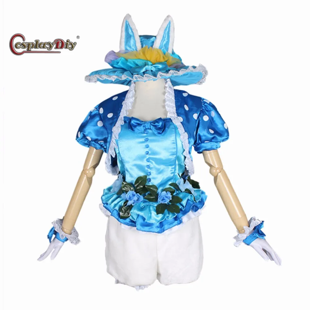 Cosplaydiy Blue Bunny Rabbit Costume Adult Women Halloween Carnival
