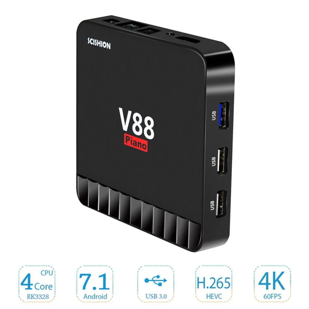 

V88 4K Android 7.1 Smart TV BOX RK3228 Quad Core 4+16GB 1080P WIFI Media #265760