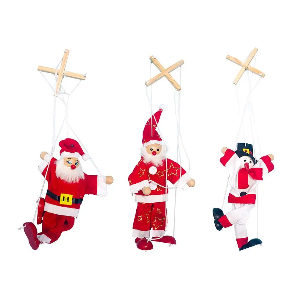 

2019 New Fabric Christmas Line Puppet Innovative Santa Clau Creative Snowman Doll Children's Toys for Christmas Decorations