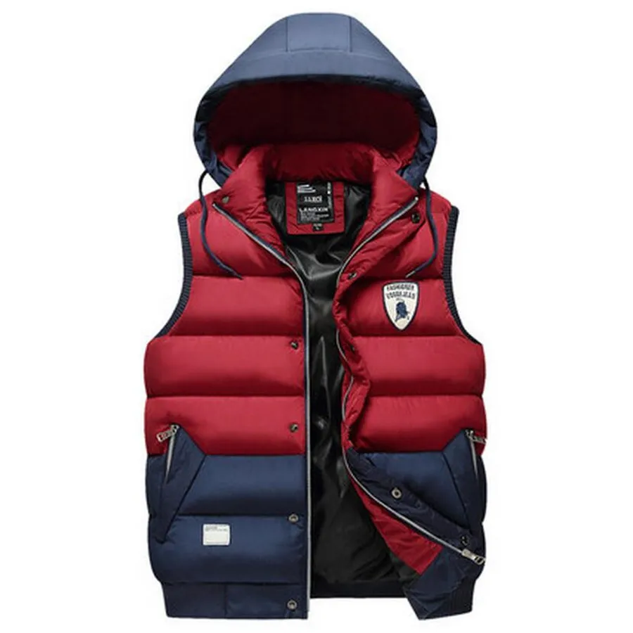 New Style Men's winter vest male winter jacket men's clothing winter waistcoat detachable cap outerwear autumn and winter coat
