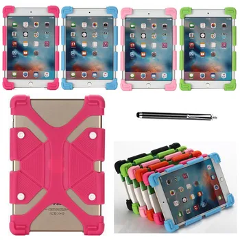 

XSKEMP Soft Silicone Case Shockproof Protector For Samsung Galaxy Tab A2 10.5 T590 / T595 Adjustable Cover Skin With Pen Stylus