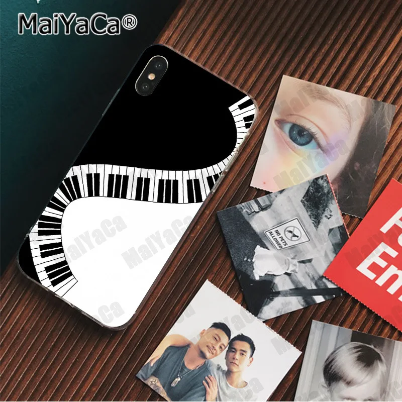 MaiYaCa Teclado de piano de música funda de teléfono de alta calidad para Apple iPhone 8 7 6 S Plus X XS MAX 5 5S SE XR cubierta