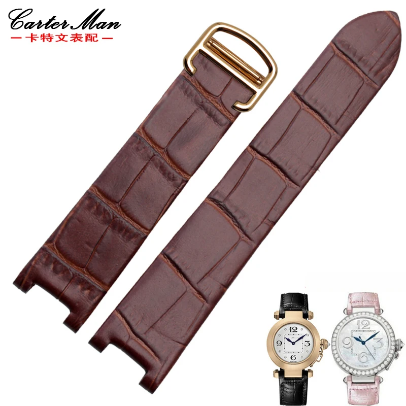 

New 20*12mm High quality Genuine leather watchband with folding buckle for cartier-Pasha W3108/HPI004 watch Bracelet