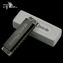 Diatonic Mouth Organ Instrument / Harmonicon SW1020-7T C Key 10 Hole 20 Tone Stainless Steel Cover Blues Harp Harmonica
