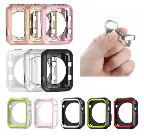 

watch accessories for Apple Watch Case Series 3 2 1 Soft Slim TPU Ultra-thin Cover for iWatch 42mm 38mm