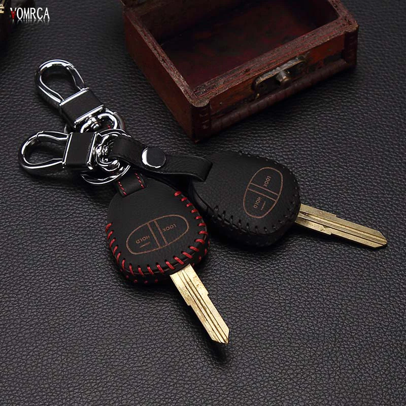 leather car key case car-covers For Mitsubishi outlander ASX colt LANCER Grandis Pajero sport shell car keys accessories