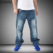 Brand Mens Baggy Harem Jeans Pants Denim Loose Washing Jeans Men Hip Hop biker jeans Boys Casual Skateboard Relaxed Fit Jeans