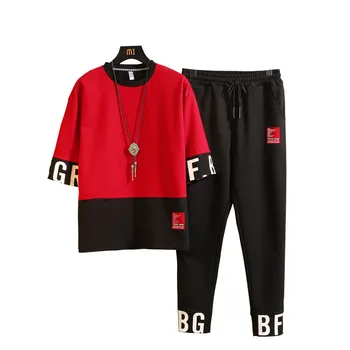 

M-3XL 4XL 2019 spring summer tracksuit men set fashion men track suit with pants harem jogging tracksuit men set