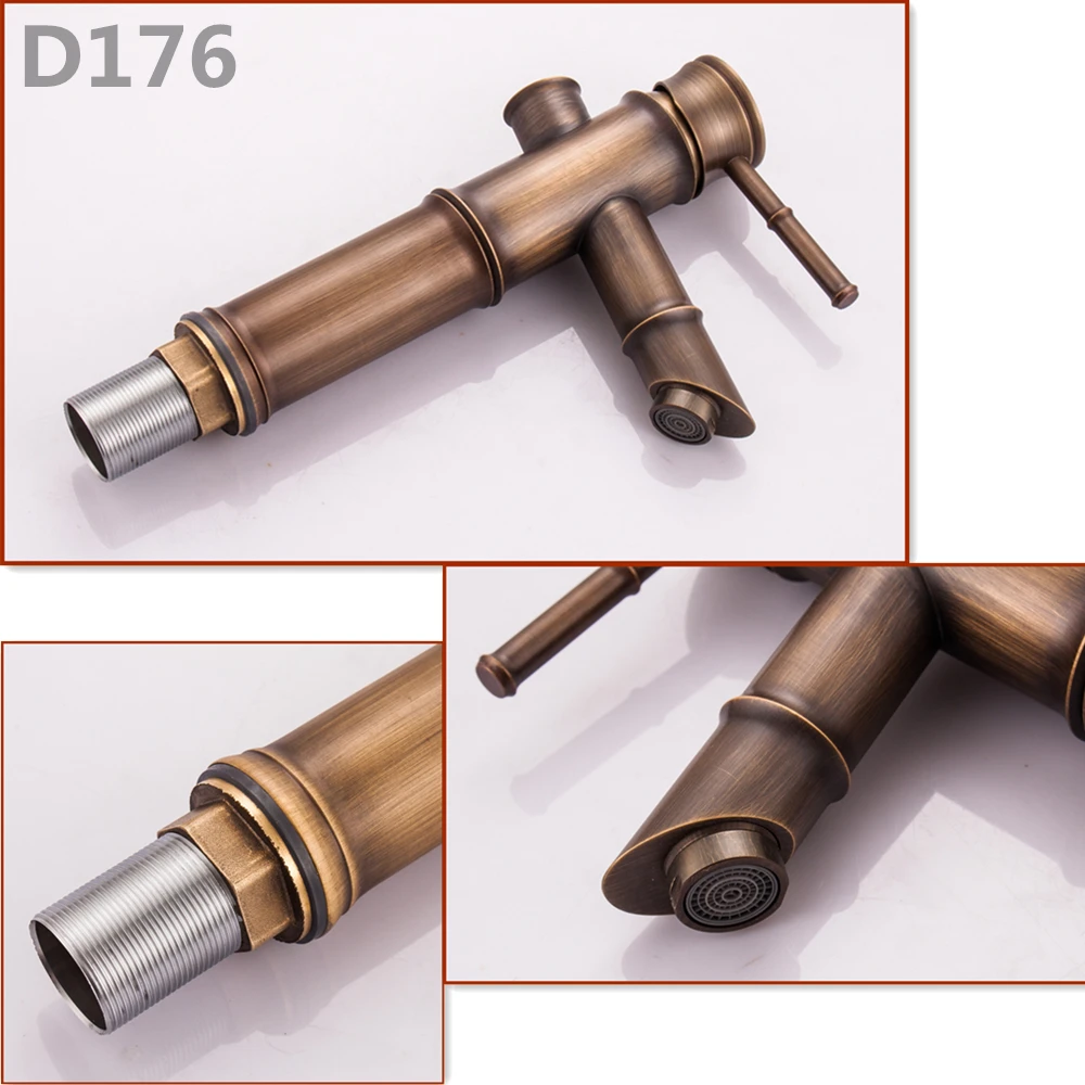 Bathroom Faucet Antique bronze finish Brass Basin Sink Faucet Single Handle water Hot and Cold taps Mci510