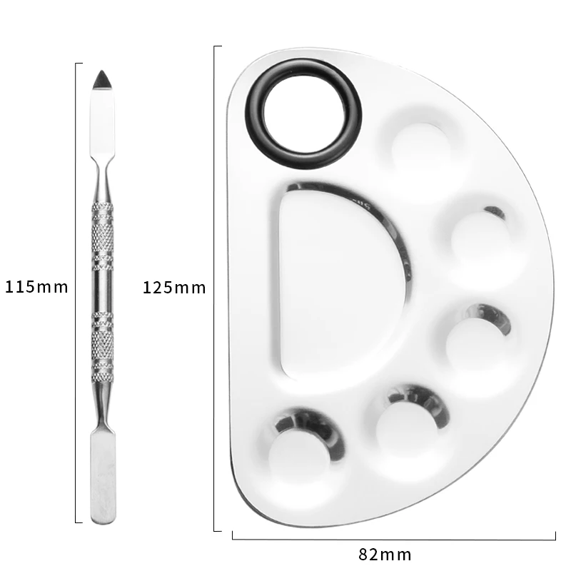Шестигранная форма из нержавеющей стали палитра шпатель пластина стержень дизайн ногтей макияж лак гель крем основа для век тени смеситель Инструменты Набор