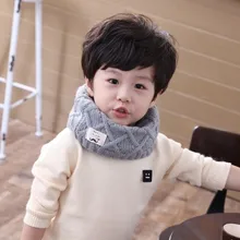MIARA. L/Детский милый шерстяной шарф в Корейском стиле, вязаный шерстяной шарф, теплая водолазка с воротником для мальчиков и девочек
