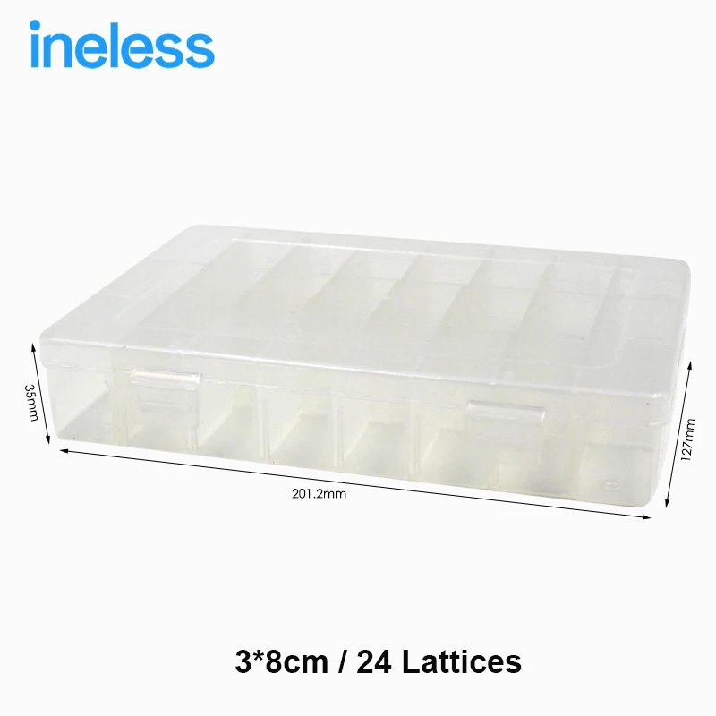 

New 24 Slots Cells Portable Jewelry Tool Storage Box Container Ring Electronic Parts Screw Beads Organizer Plastic Case