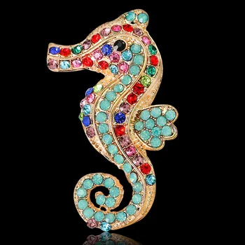 

Zlxgirl jewelry 12pcs/lot wholesale blue opal crystal pin brooch jewelry for men's punk hijab pins women's animal broches