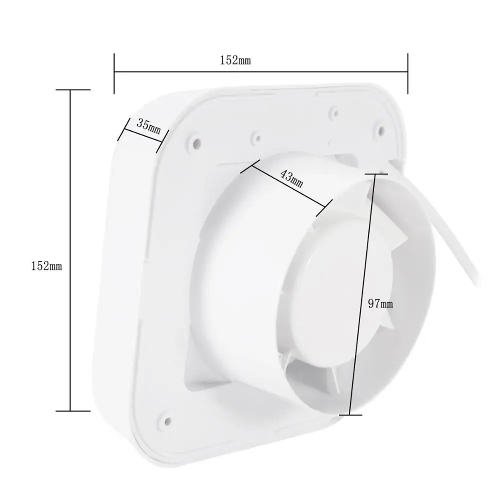 4'' 220V 110V Ventilating Exhaust Extractor Fans Plastic Ventilator Ventilation Mounted for Window Wall Bathroom Toilet Kitchen