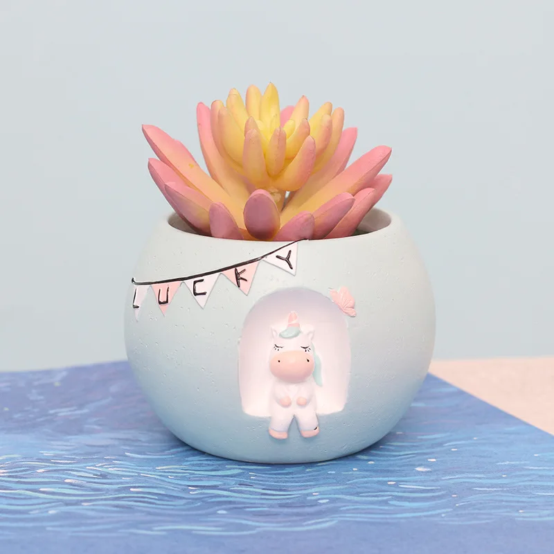 

1pc Succulent Plant Pot Mini Flower Pot Animal Puppy Flowerpot Rabbit Elephant Craft Fairy Garden Decoration