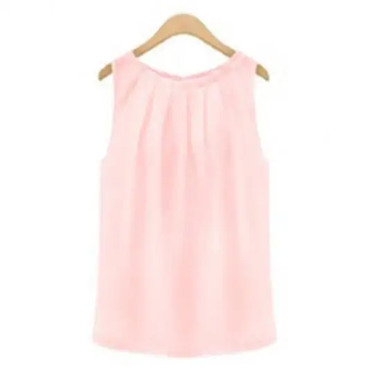 Новые женские блузки женская одежда Топ тропический сексуальный шифон размера плюс женские блузки повседневные базовые Топы S-XXL 6 цветов - Цвет: Розовый