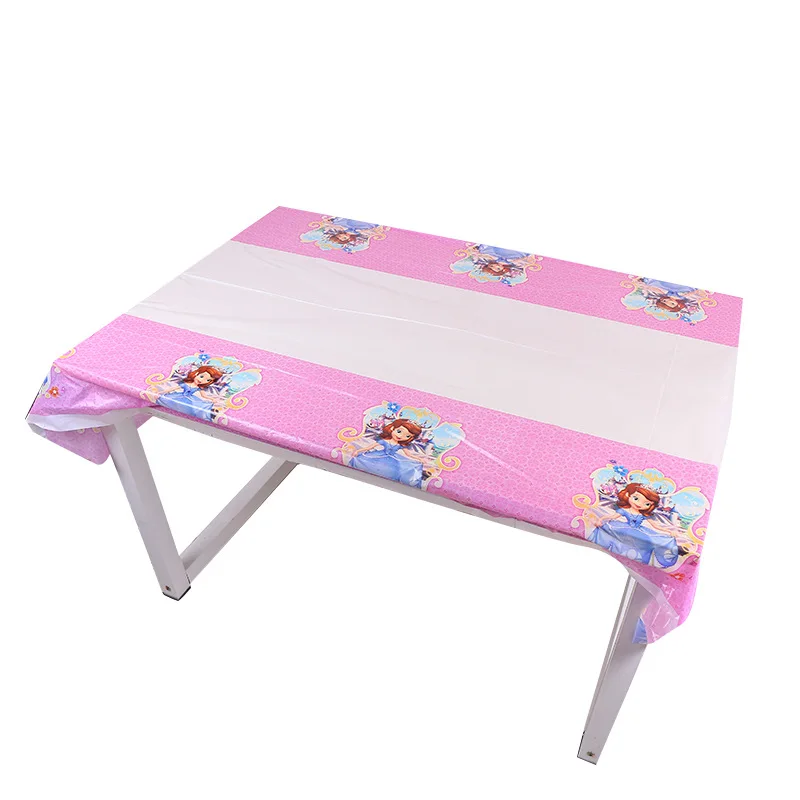 

1.08x1.8M 1pc Princess Cartoon Tablecloth Kids Happy Birthday Party Supplies Decoration Baby Shower Disposable Table Cover