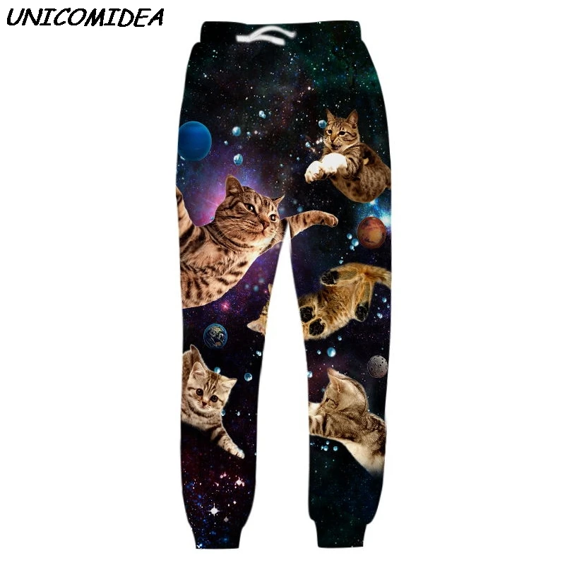 

Men Sweatpants Cute Cats 3D Pants Galaxy Space Loose Trousers Pantalones Hombre Stary Night Summer Autumn Joggers Pants Unisex