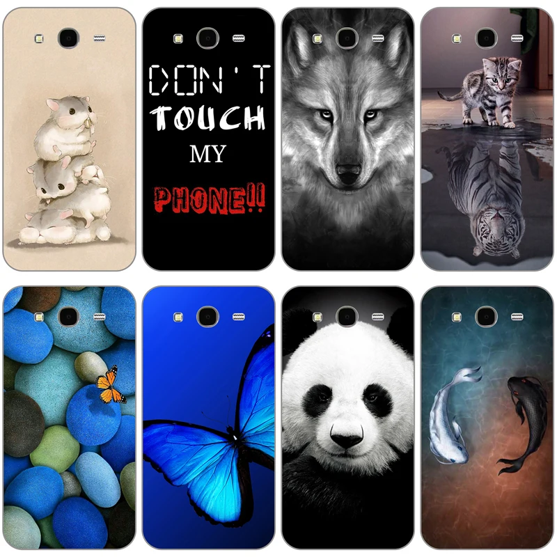

For Samsung Galaxy Mega 5.8 I9150 GT I9152 9150 9152 5.8" Case Cat Dog flower animals design paint Hard Back Cover Phone Bag