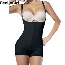 FeelinGirl 2016 Women’s Latex Body Aide Slimming Bodysuit Strap Body Shaper with Upper Thigh Control Butt Lifting -E