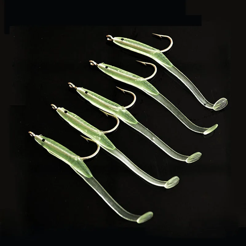 

10PCS/Lot eel fishing lure 5.6cm 0.5g asturie pesca soft lure jig hook savage gear leurre jigging lure silicone bait sahte yem