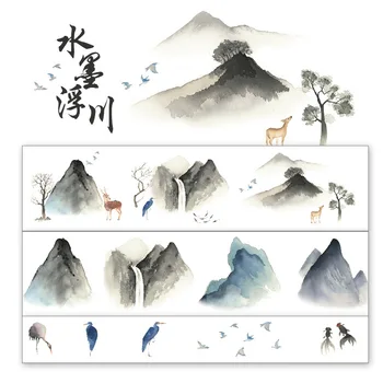 

1 Pcs Chinese Landscape Flower Mountain Washi Tape Decorative Adhesive Tape DIY Scrapbooking Sticker Label
