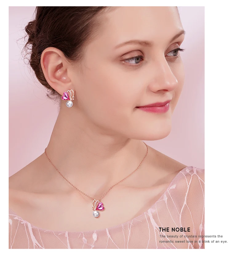 butterfly necklace earring set (8)